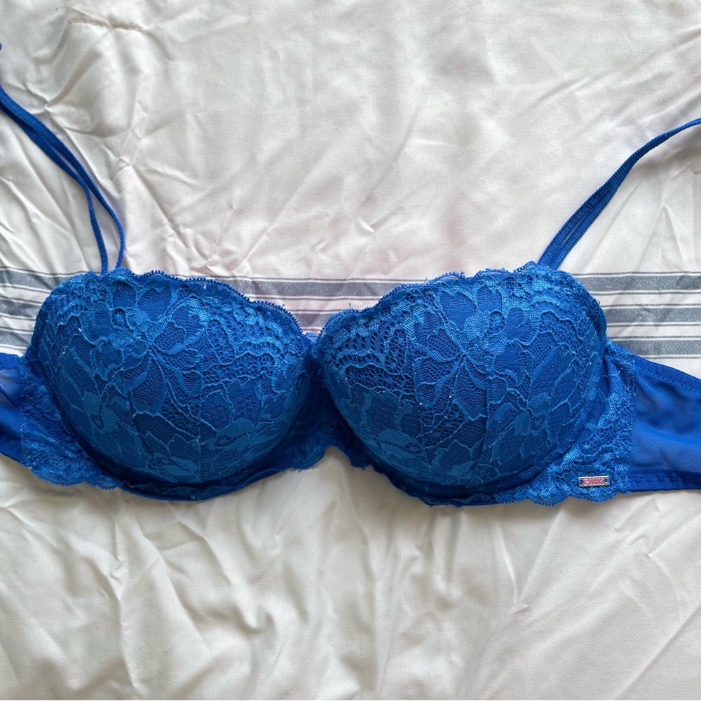 VS Pink Lace Balconette Bra